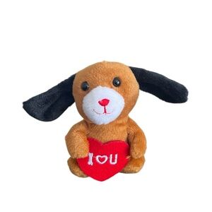 Homerbest Puppy Dog Plush Brown Valentines Day I Love You Heart 5.5 Inch